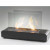 Front curved, free standing fireplace in steel and black