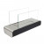 Front curved, free standing fireplace in steel and black