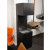 Freestanding bio fireplace opened on three sides making flames more visible.