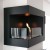 Left-sided 50 cm black ethanol fireplace 1.5 L