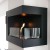 Right-sided black bio fireplace 50 cm