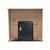 Freestanding fireplace with black insert