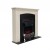 Freestanding fireplace with black insert