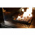 Outdoor black gas fireplace