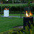Outdoor gas fireplace with remote control 