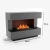 Kant Grey - OMC 600 Freestanding Water Vapour Fireplace by Glow Fire – Realistic Flame Effect, No Heat, Grey Design