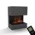 Glow Fire Kästner Grey - OMC 600 | Freestanding Water Vapour Fireplace, 89 cm x 70 cm x 40 cm