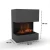Glow Fire Kästner Grey - OMC 600 | Freestanding Water Vapour Fireplace, 89 cm x 70 cm x 40 cm