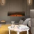 La Nordica Lumen 1600 electric fireplace with wide panoramic LED flame effect and Italian design