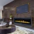 Aflamo Majestic 114 cm electric fireplace with front-facing flame and black glass design