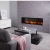 British Fires New Forest 1600 wide built-in electric fireplace with multi-sided flame view