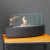 Curved bio fireplace with glass