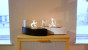 Table Bio Ethanol Fireplace with 2 Curved Glass Panels