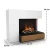 Glow Fire Planck Right-Sided - OMC 600 | Freestanding Water Vapour Fireplace, 90 cm x 109 cm x 53 cm