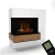 Glow Fire Planck Tall Left-Sided - OMC 600 | Freestanding Water Vapour Fireplace, 110 cm x 109 cm x 53 cm