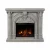 ScandiFlames Embla freestanding electric fireplace with ornate polystone frame and Eldur 23" insert