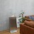 Standing bio fireplace in steel and glass