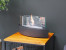 Curved bio fireplace with glass