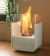 Small table bio fireplace in white