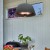 Hanging patio heater with lampshade