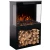 Aflamo Tower + Stand 71 cm black 3-sided freestanding electric fireplace