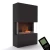 Glow Fire Tucholsky 3-sided Black - OMC 600 | Freestanding Water Vapour Fireplace, Black, 91 cm x 150 cm x 35 cm