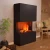 Glow Fire Tucholsky 3-sided Black - OMC 600 | Freestanding Water Vapour Fireplace, Black, 91 cm x 150 cm x 35 cm