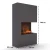 Glow Fire Tucholsky Left Corner Grey - OMC 600 | Freestanding Water Vapour Fireplace, Grey, 91 cm x 150 cm x 35 cm