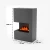 Glow Fire Tucholsky Right Corner Grey - OMC 600 | Freestanding Water Vapour Fireplace, Grey, 91 cm x 150 cm x 35 cm