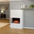 Glow Fire Tucholsky Right Corner - OMC 600 | Freestanding Water Vapour Fireplace, Grey, 91 cm x 150 cm x 35 cm