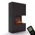 Glow Fire Tucholsky Left Corner Black - OMC 600 | Freestanding Water Vapour Fireplace, Black, 91 cm x 150 cm x 35 cm