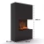 Glow Fire Tucholsky Left Corner Black - OMC 600 | Freestanding Water Vapour Fireplace, Black, 91 cm x 150 cm x 35 cm