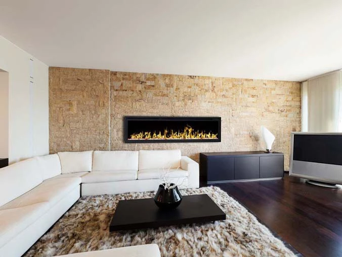 Wall recessed electric fireplace