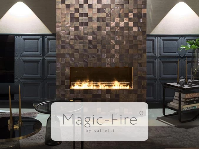 Built-in opti-myst fireplace from Magic fire